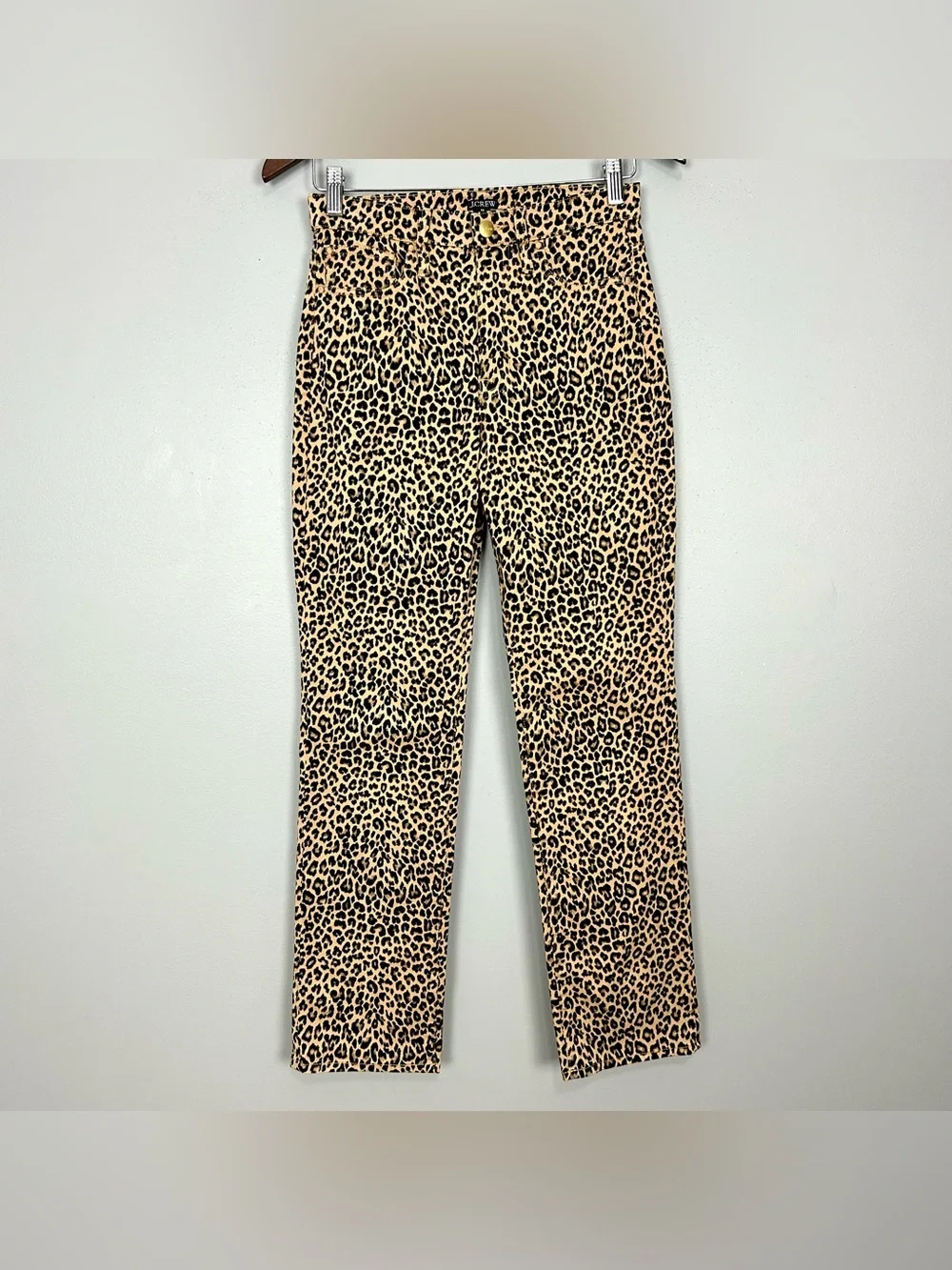 J. Crew Leopard Straight Leg Chino Pants Women’s Size 24 Stretch Twill Classic